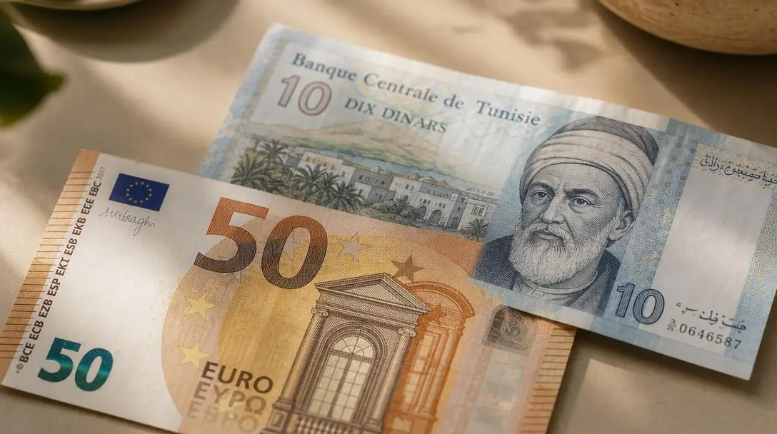 Ile euro jest warte 1 dinar tunezyjski?