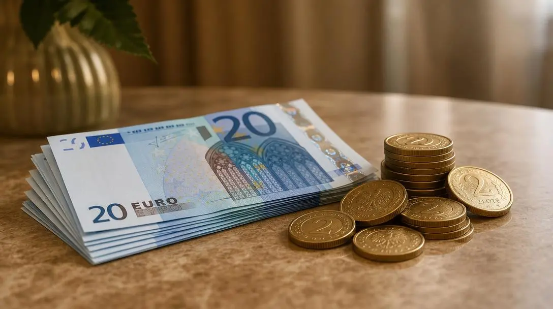 Ile złotych kosztuje 20 euro według podanych kursów rynkowych?